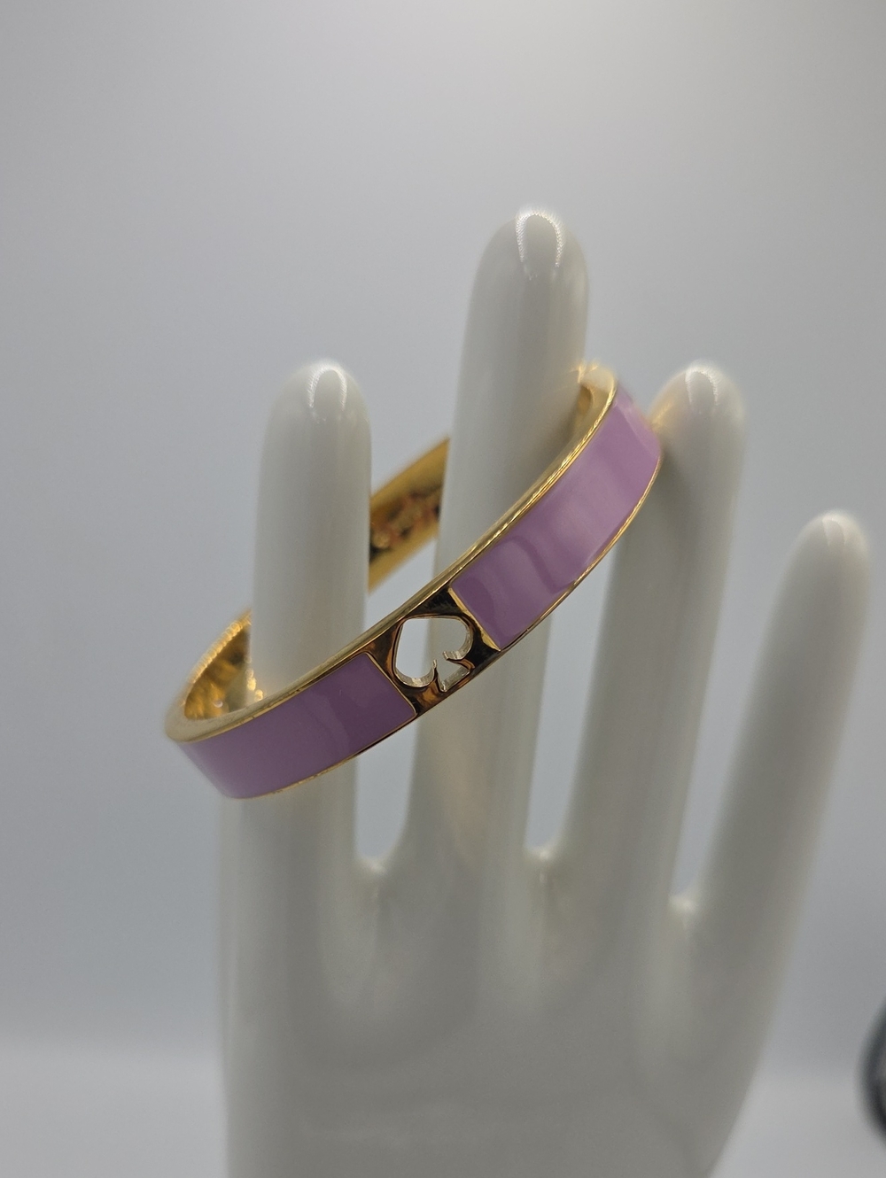 kate spade Lavender Enamel Gold-Tone Spade Cutout Bracelet